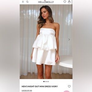Hello Molly Hens Night Out Mini Dress Ivory